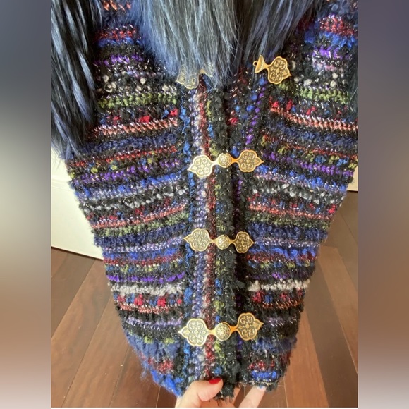 Nini K Saks Fifth Avenue Hade-Made Vest With Real Fox Hand Crocheted One Size - Picture 6 of 14